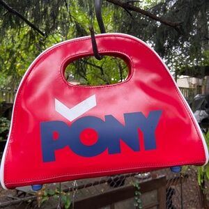 PONY Vintage Red Y2K Vinyl Mini Bag